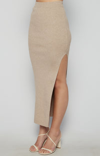 Lorri Knit Maxi Skirt - Oat Marl