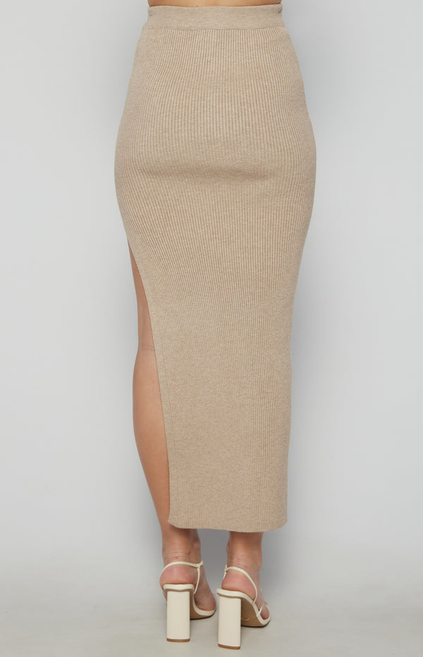 Lorri Knit Maxi Skirt - Oat Marl