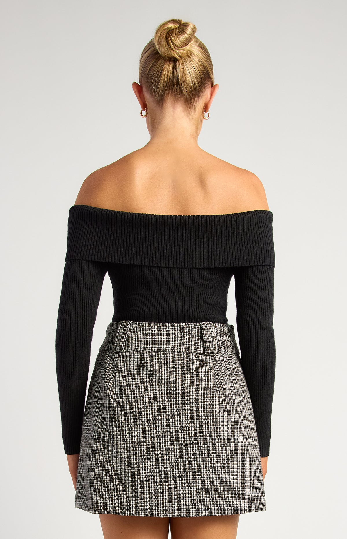 Presley Off-Shoulder Knit Bodysuit - Black