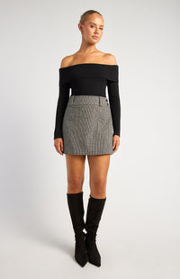 Presley Off-Shoulder Knit Bodysuit - Black