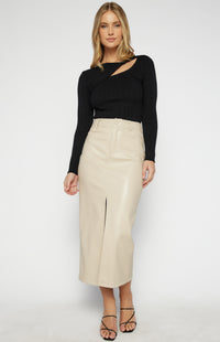 Cobie Long Sleeve Knit Top - Black