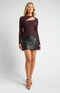 Cobie Long Sleeve Knit Top - Cocoa