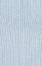 Cobie Twist Neckline, Long Sleeve Knit Top - Blue