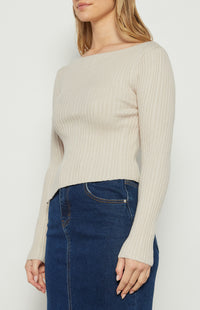 Kye Long Sleeve Knit Top - Ivory