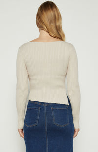 Kye Long Sleeve Knit Top - Ivory