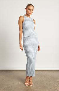 Brandi Top & Skirt Knit Set - Pale Blue
