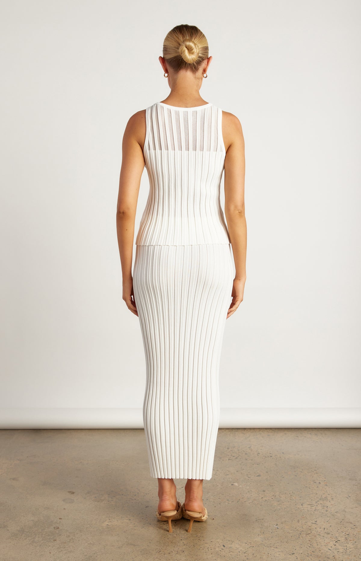 Brandi Top & Skirt Knit Set - White