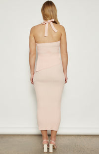 Shayna Halter Neckline Top And Skirt Set - Soft Pink