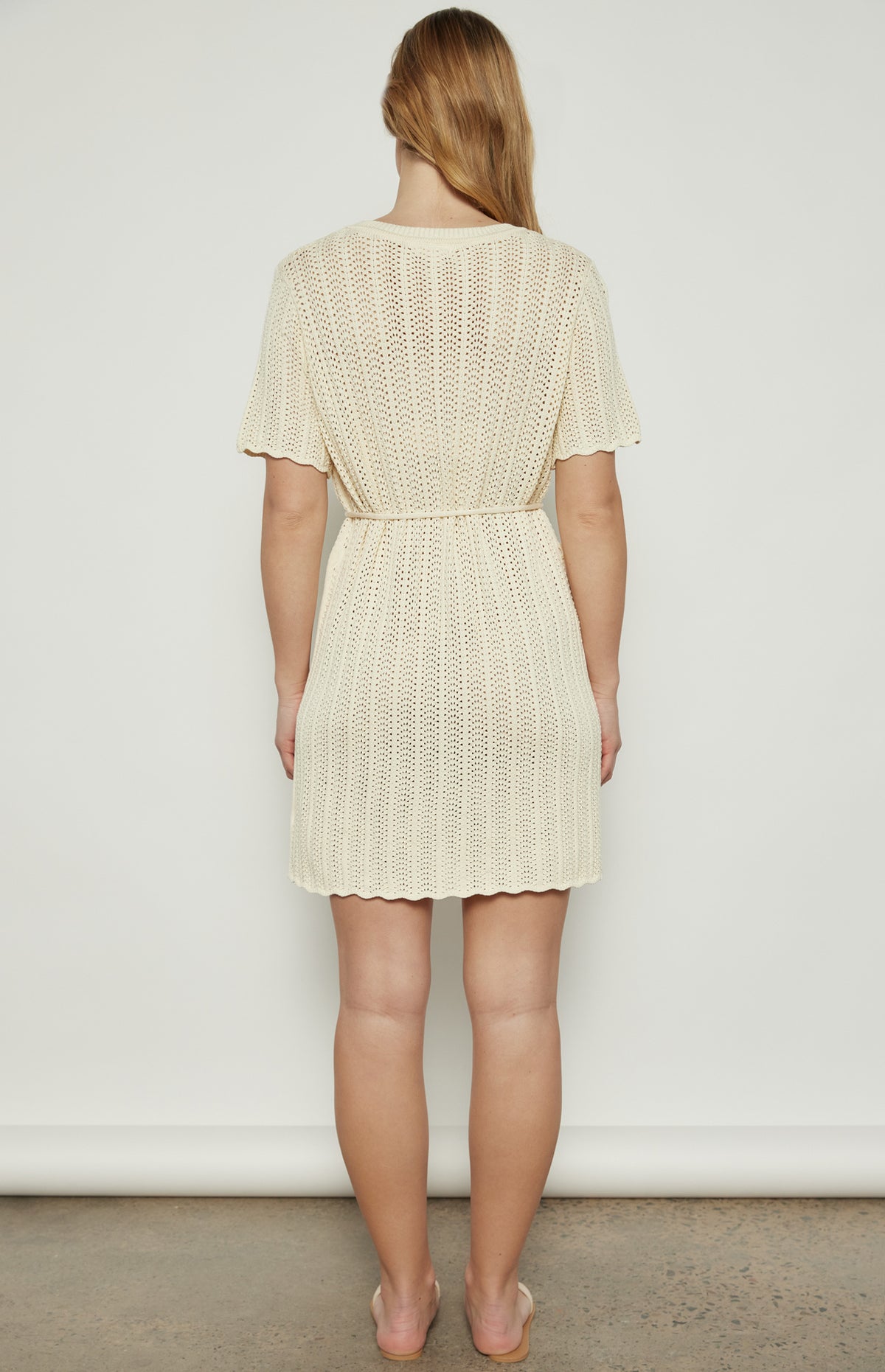 Marriott Crochet Knit Mini Dress - Bone