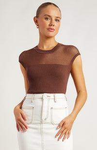 Jeneve Knit Top - Chocolate