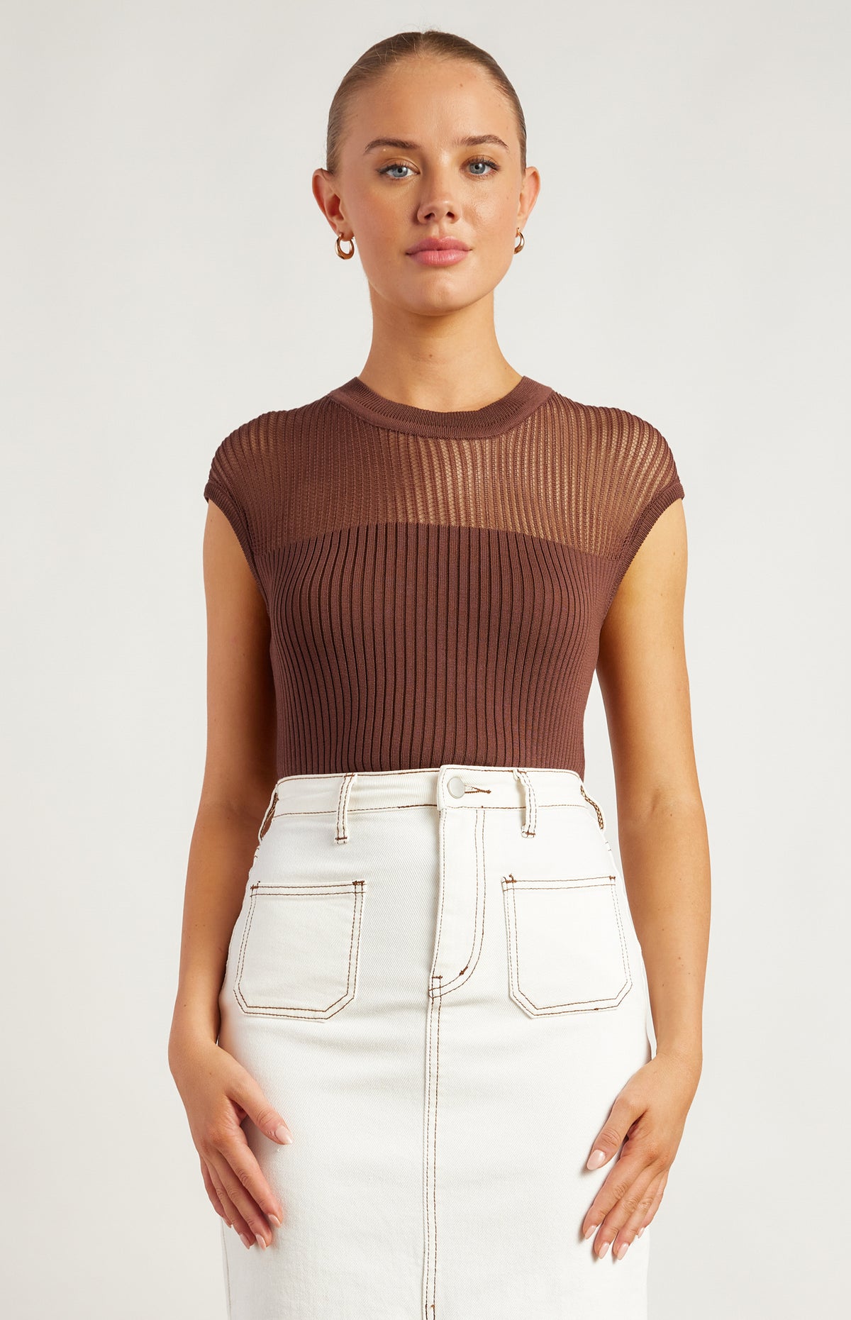 Jeneve Knit Top - Chocolate