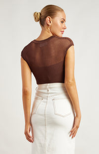 Jeneve Knit Top - Chocolate