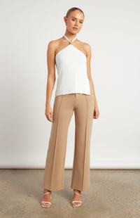 Nyra Halter Knit Top - White