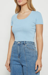 Pammy Lightweight Knit Top - Blue