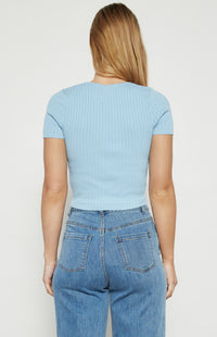 Pammy Lightweight Knit Top - Blue