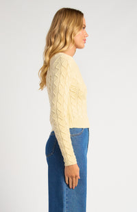 Odile Long Sleeve Knit Top - Lemon