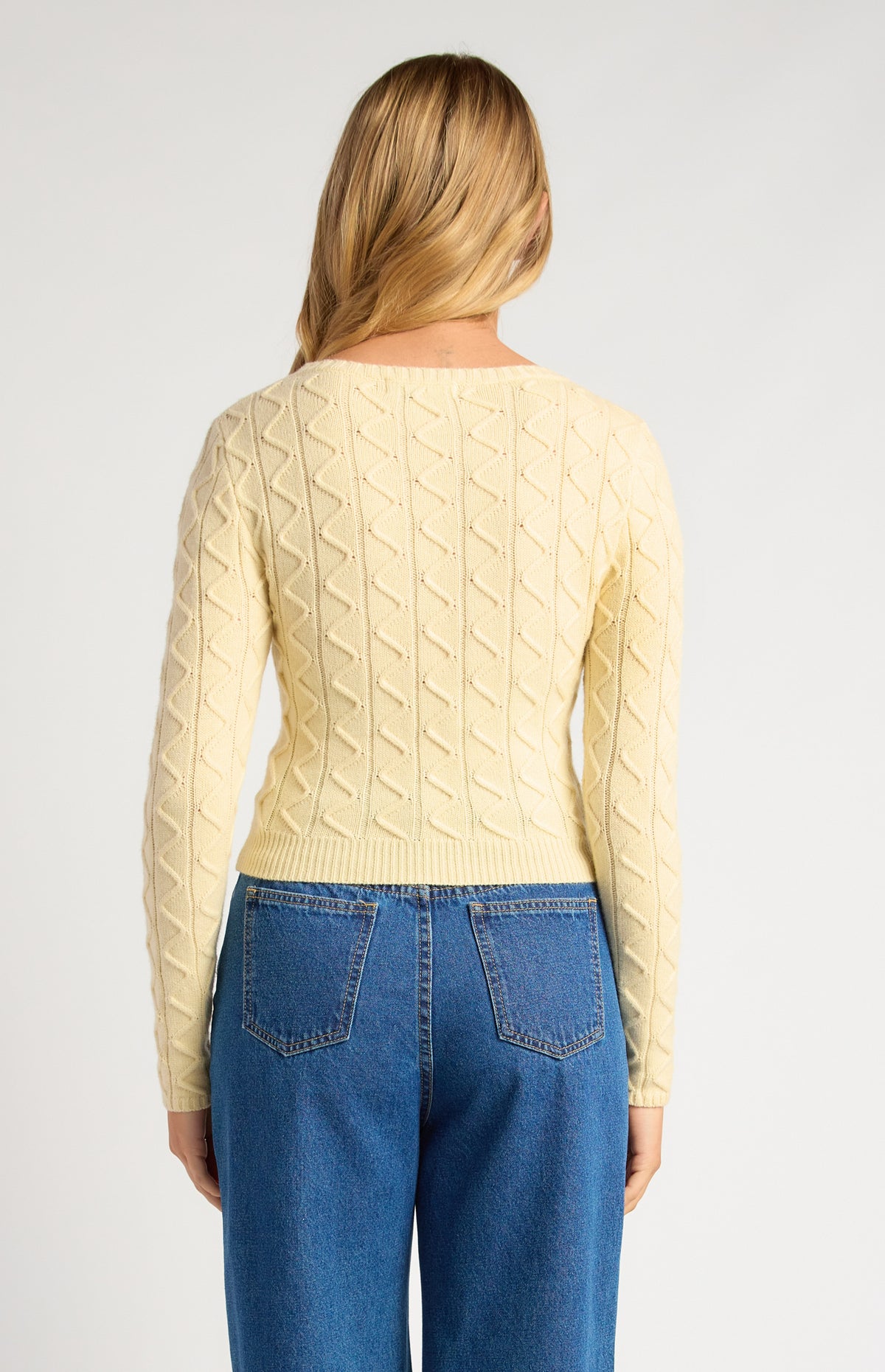 Odile Long Sleeve Knit Top - Lemon