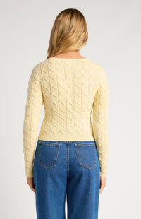 Odile Long Sleeve Knit Top - Lemon