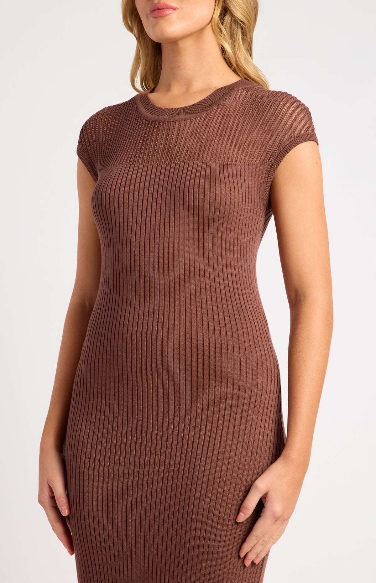 Meryn Knit Midi Dress - Chocolate