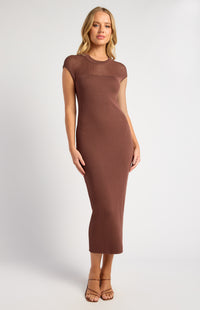 Meryn Knit Midi Dress - Chocolate