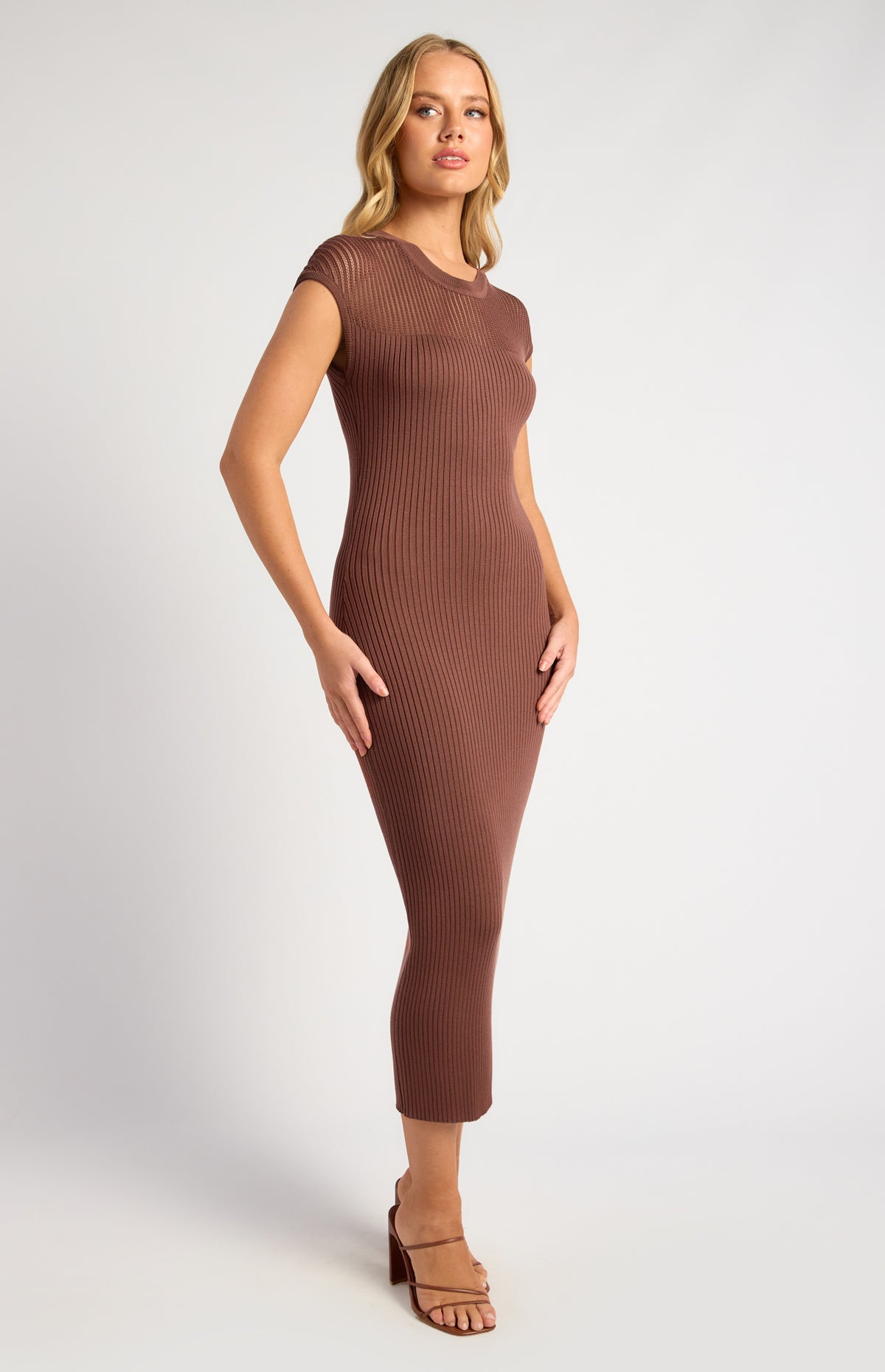 Meryn Knit Midi Dress - Chocolate