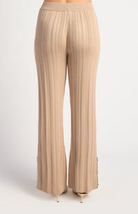 Elinor Straight Leg Knit Pants - Beige