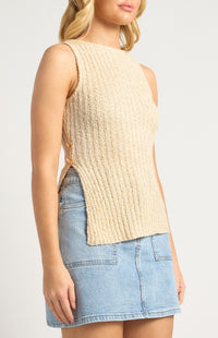 Toshie Sleeveless Knit Top - Bone
