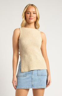 Toshie Sleeveless Knit Top - Bone
