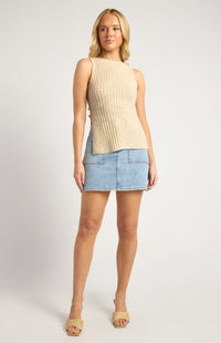 Toshie Sleeveless Knit Top - Bone