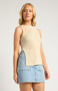 Toshie Sleeveless Knit Top - Bone