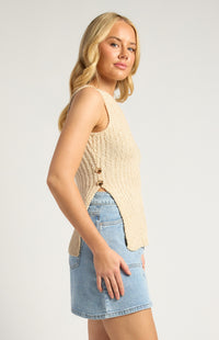 Toshie Sleeveless Knit Top - Bone