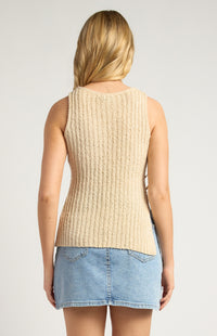 Toshie Sleeveless Knit Top - Bone