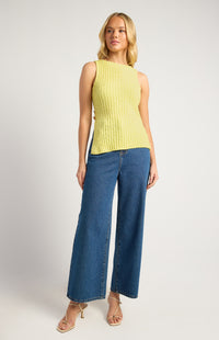 Toshie Sleeveless Knit Top - Lemon