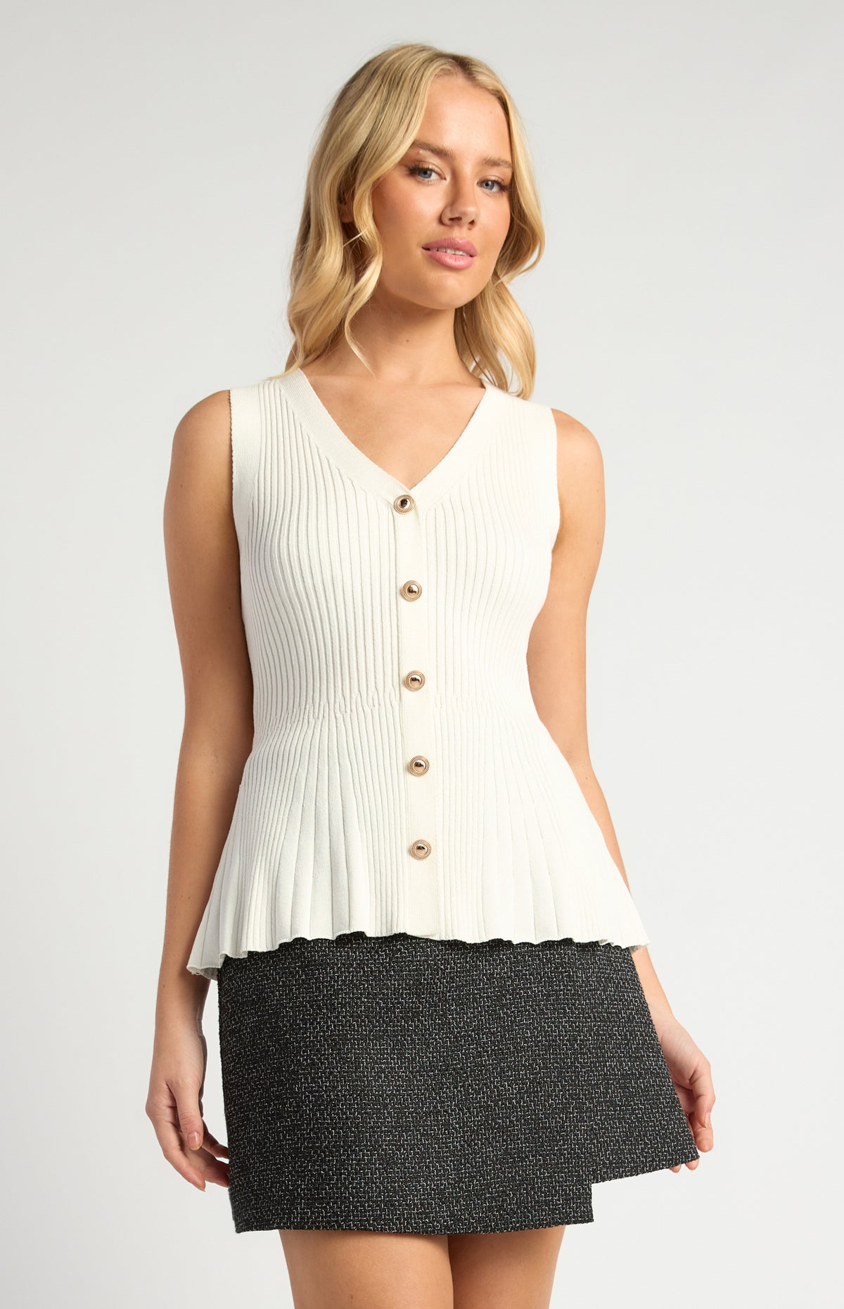 Mandie Knit Vest - White