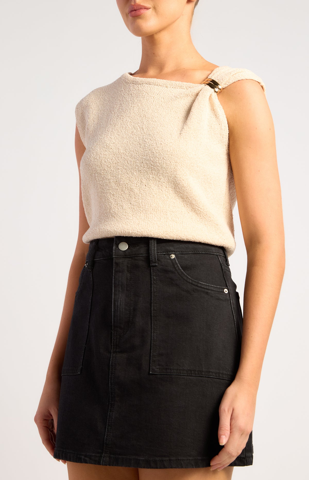 Carla Knit Top - Cream Marl