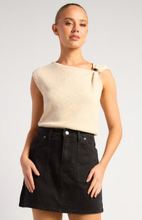 Carla Knit Top - Cream Marl
