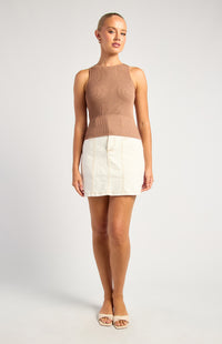 Kelcie Knit Sleeveless Top - Mocha