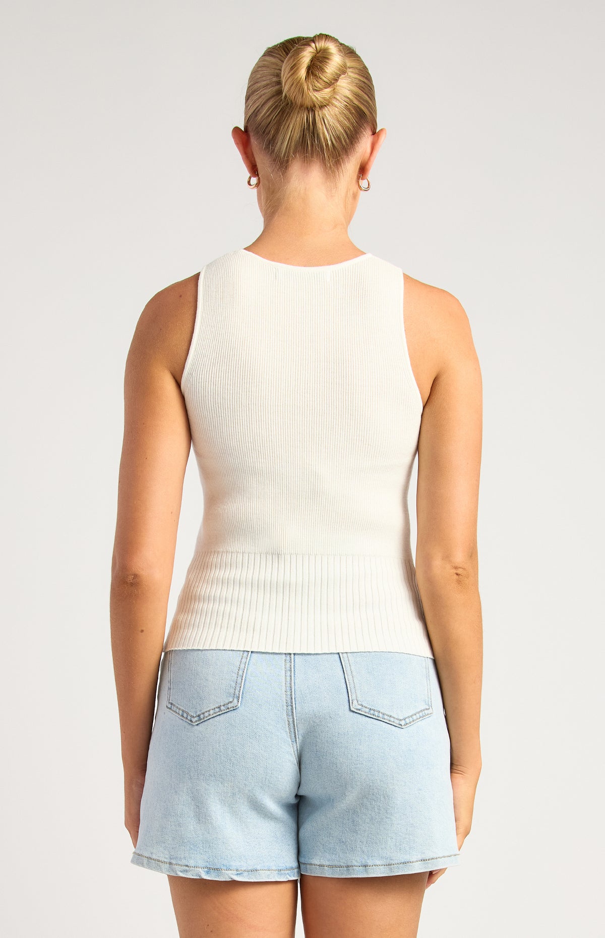 Kelcie Knit Sleeveless Top - White