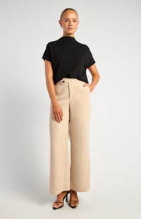 Khadija Short Sleeve Loose Fit Knit Top - Black