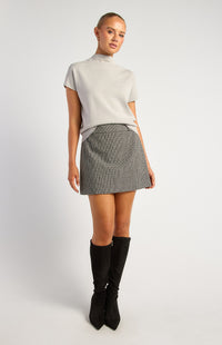 Khadija Short Sleeve Loose Fit Knit Top - Grey Marl