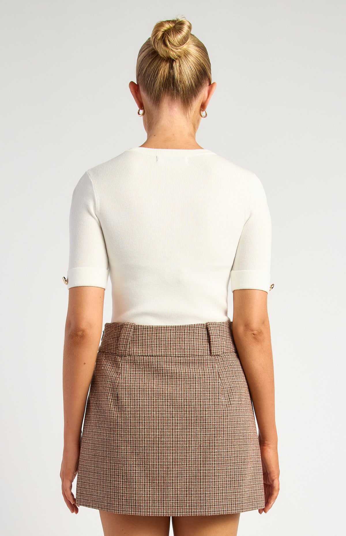 Marion Short Sleeve Knit Top - White