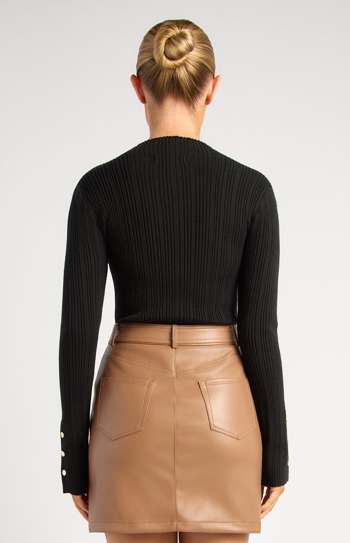 Chase Long Sleeve Knit Top - Black