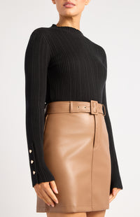 Chase Long Sleeve Knit Top - Black