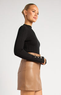 Chase Long Sleeve Knit Top - Black
