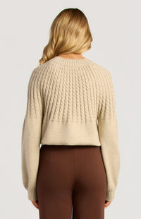 Gradient Cable Knit Top - Brown Marl