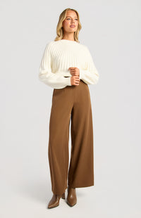 Gradient Cable Knit Top - White