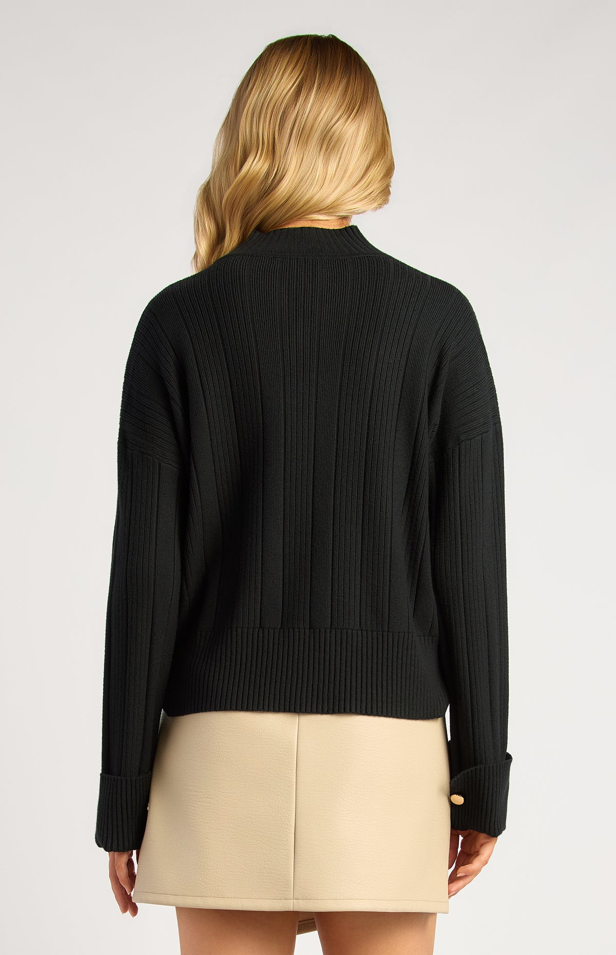 Lilu Long Sleeve Knit Top - Black