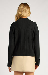 Lilu Long Sleeve Knit Top - Black