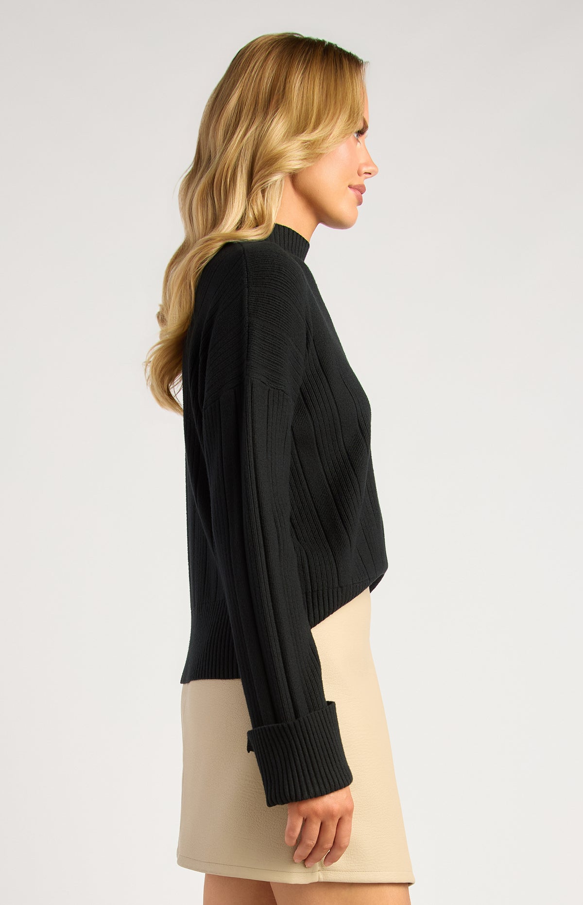 Lilu Long Sleeve Knit Top - Black