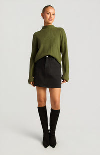 Lilu Long Sleeve Knit Top - Olive